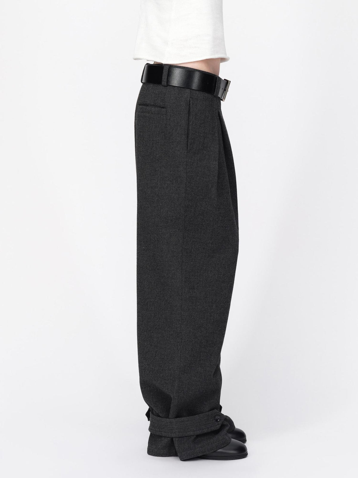 RUN TO THE FUTURE Vintage Wool Blend Low Waist Loose Women&