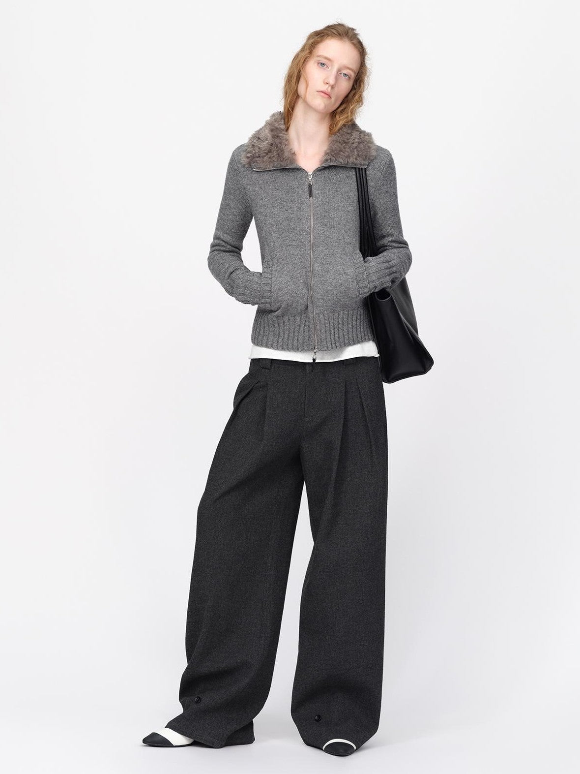 RUN TO THE FUTURE Vintage Wool Blend Low Waist Loose Women&