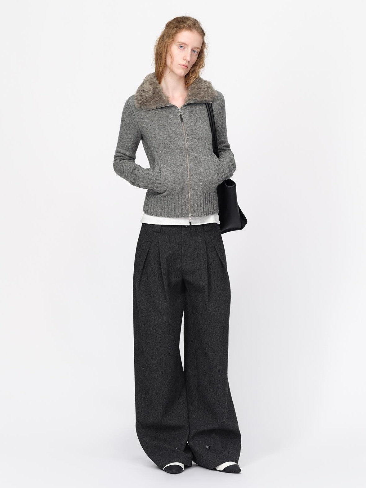 RUN TO THE FUTURE Vintage Wool Blend Low Waist Loose Women&