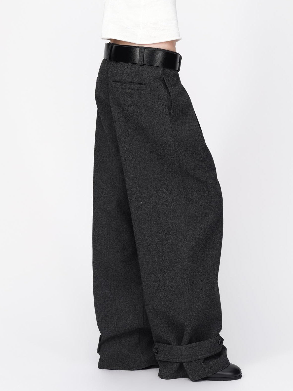 RUN TO THE FUTURE Vintage Wool Blend Low Waist Loose Women&