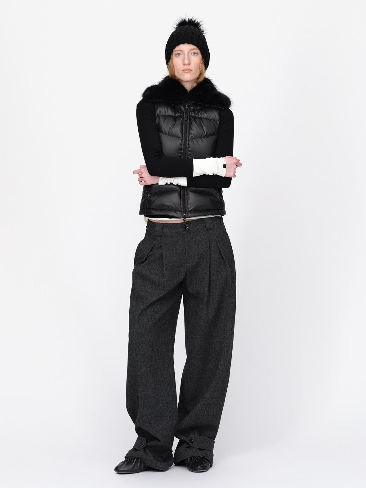 RUN TO THE FUTURE Vintage Wool Blend Low Waist Loose Women&