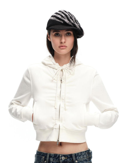 RUN TO THE FUTURE Vintage Yarn Hollow Knit Striped Short Brim Women&