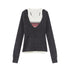 RUN TO THE FUTURE Warm Knit Colorblock Slim Fit Casual Teen Girl Striped Long Sleeve T-Shirts