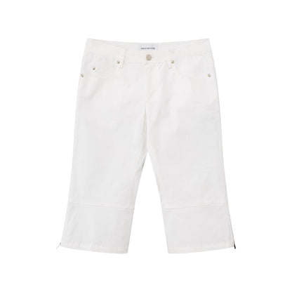 RUN TO THE FUTURE Washed Cotton Stretch Low Rise Slight Flare Zip Fly Women Olive Chino Shorts