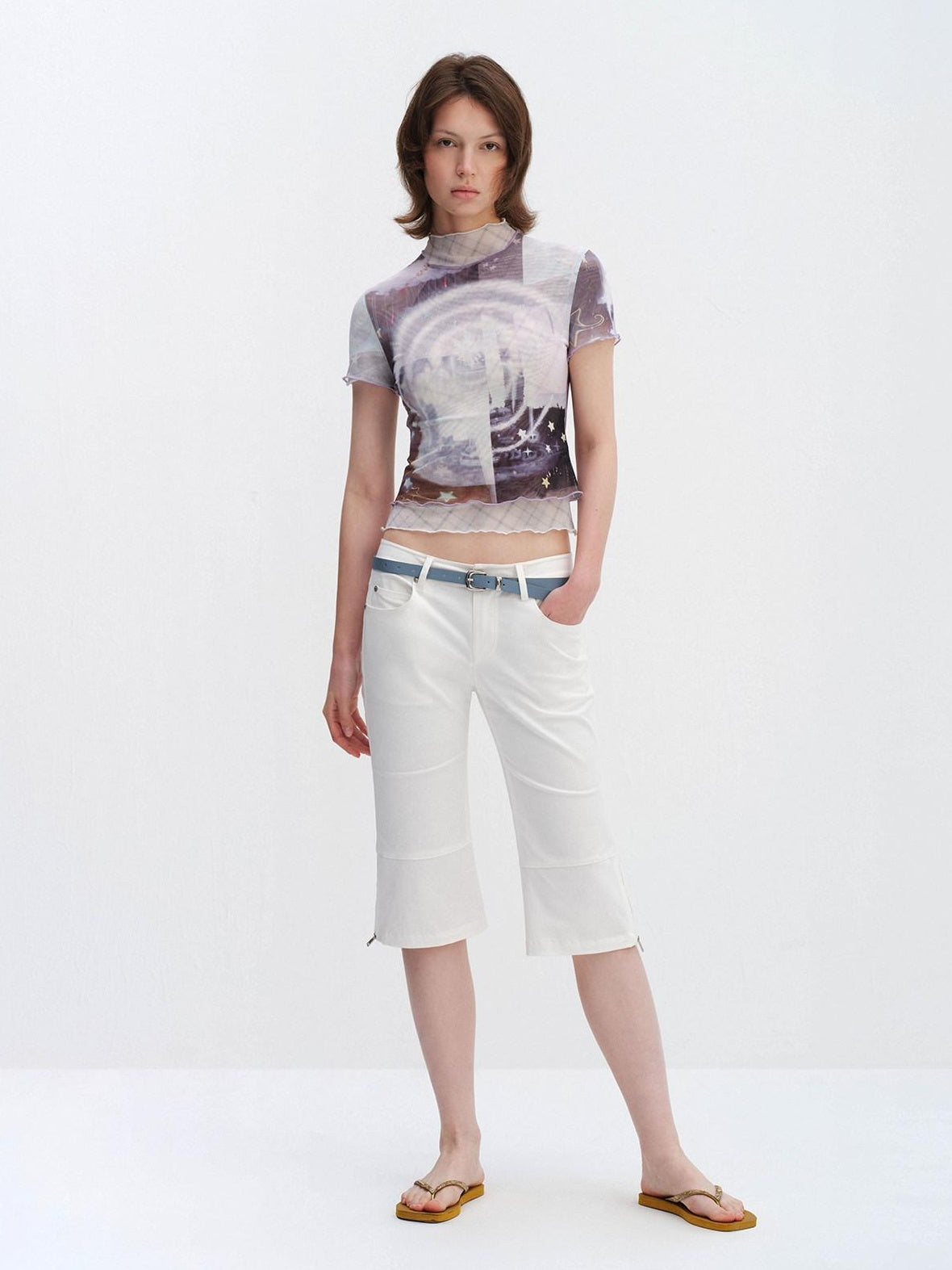 RUN TO THE FUTURE Washed Cotton Stretch Low Rise Slight Flare Zip Fly Women Olive Chino Shorts