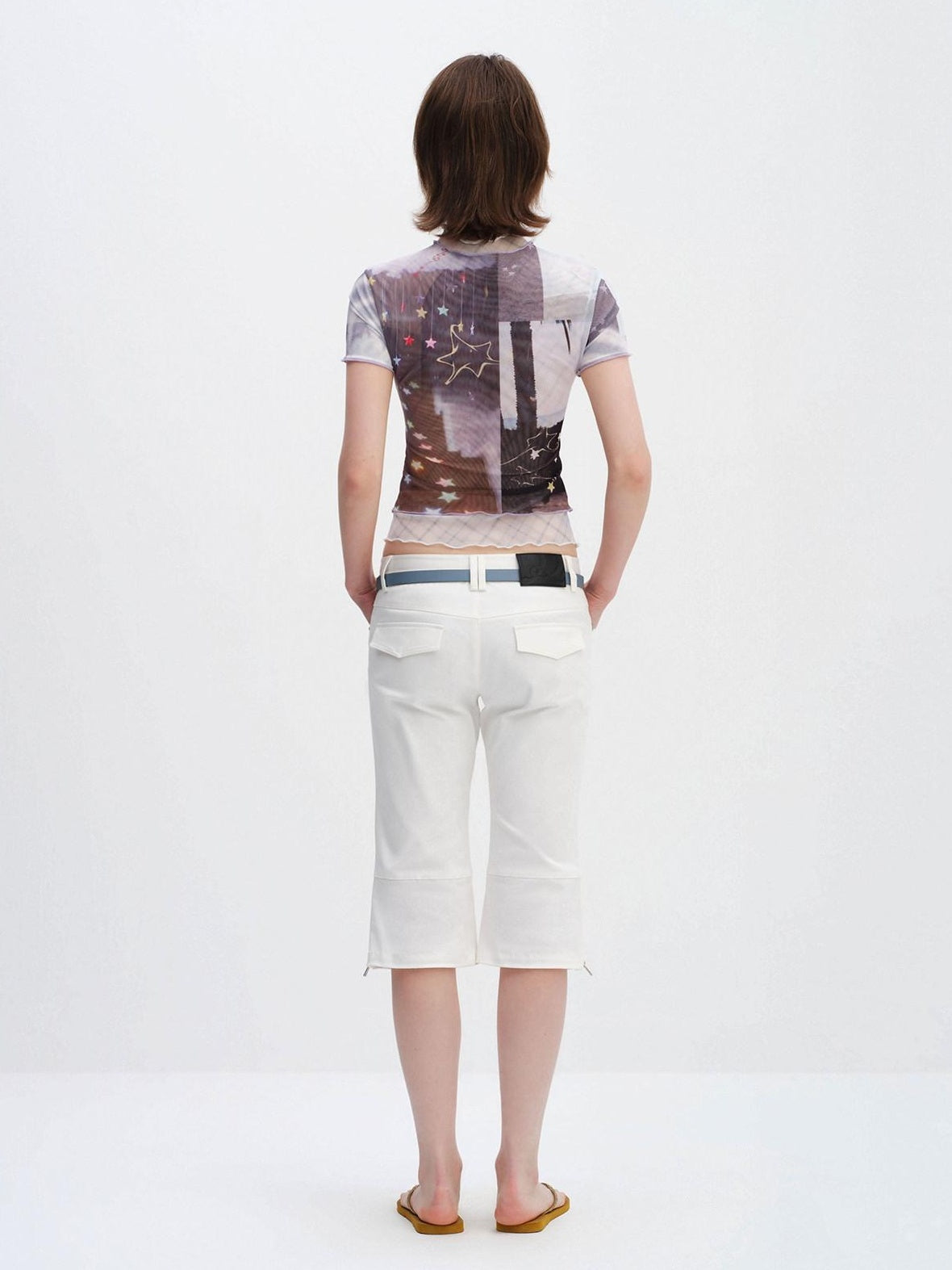 RUN TO THE FUTURE Washed Cotton Stretch Low Rise Slight Flare Zip Fly Women Olive Chino Shorts