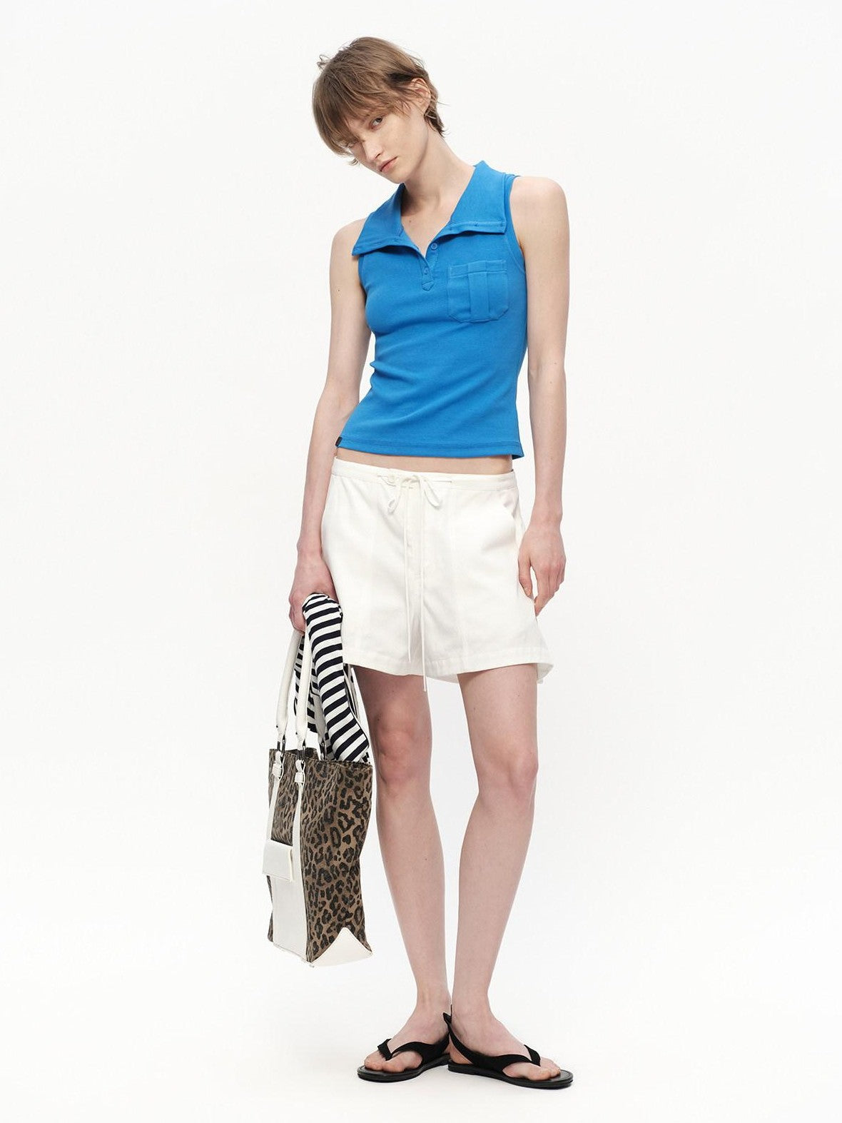 RUN TO THE FUTURE White A Line Paperbag Waist Built In Safety Liner Women&