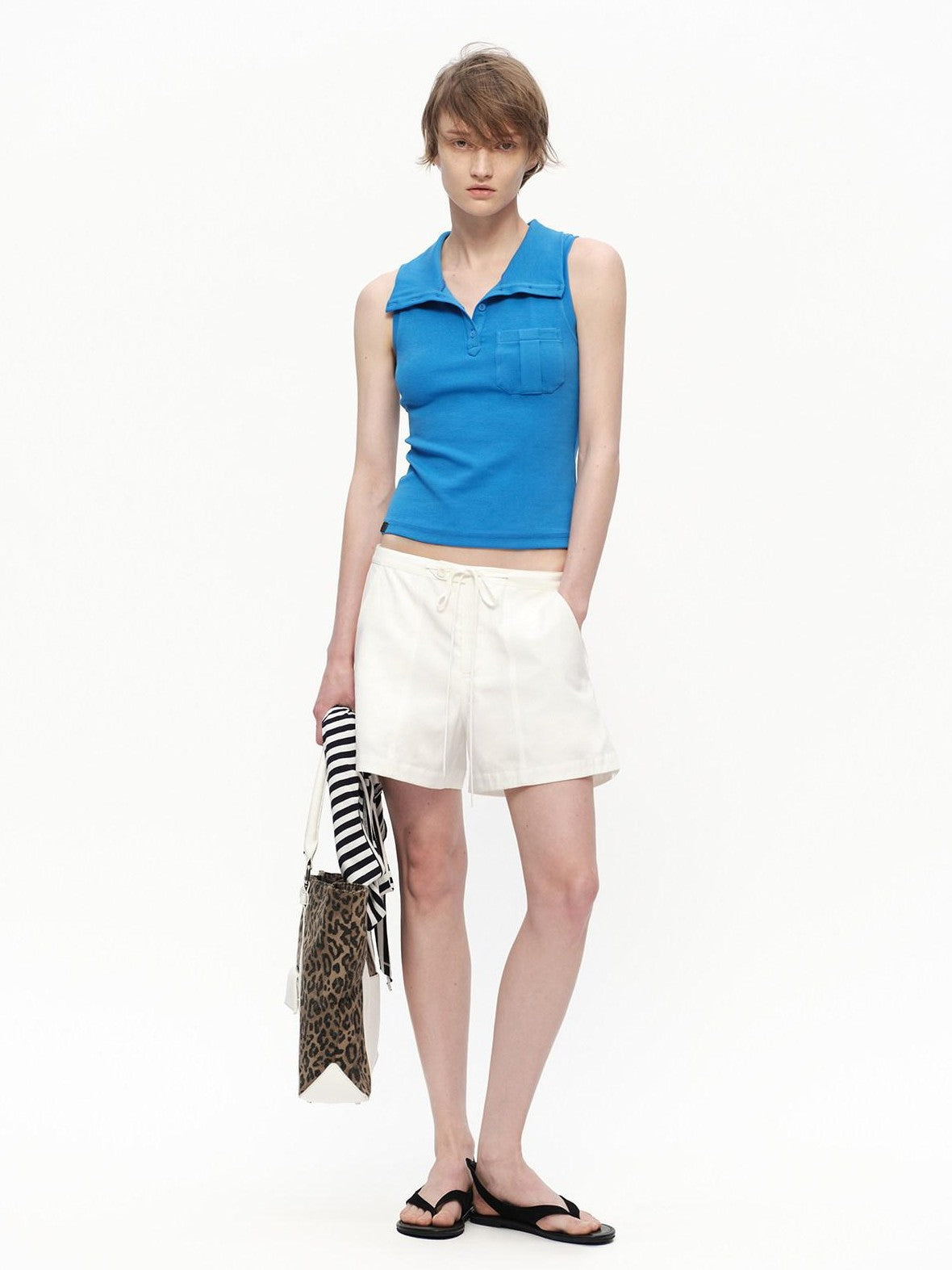 RUN TO THE FUTURE White A Line Paperbag Waist Built In Safety Liner Women&