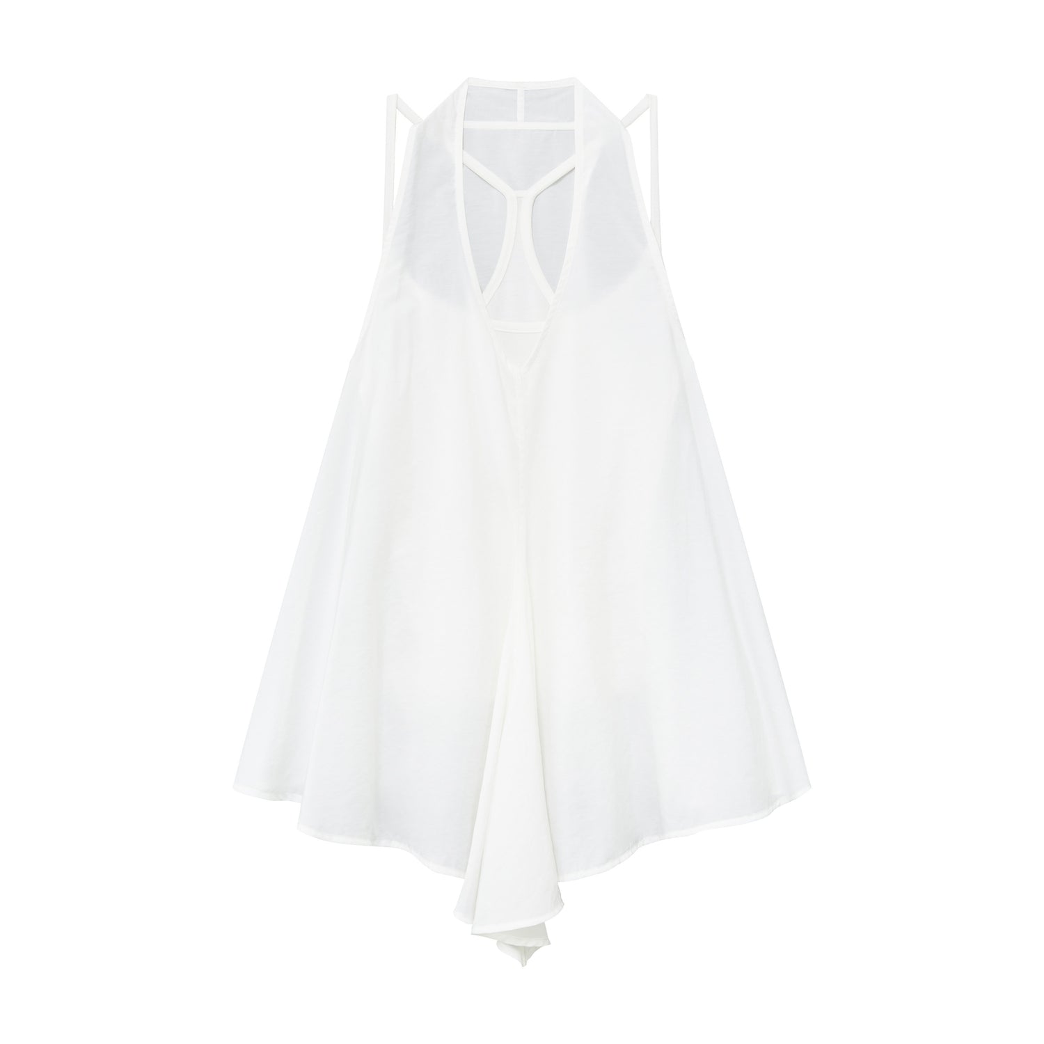 RUN_TO_THE_FUTURE_White_Asymmetrical_V-neck_Loose_Fit_Women&
