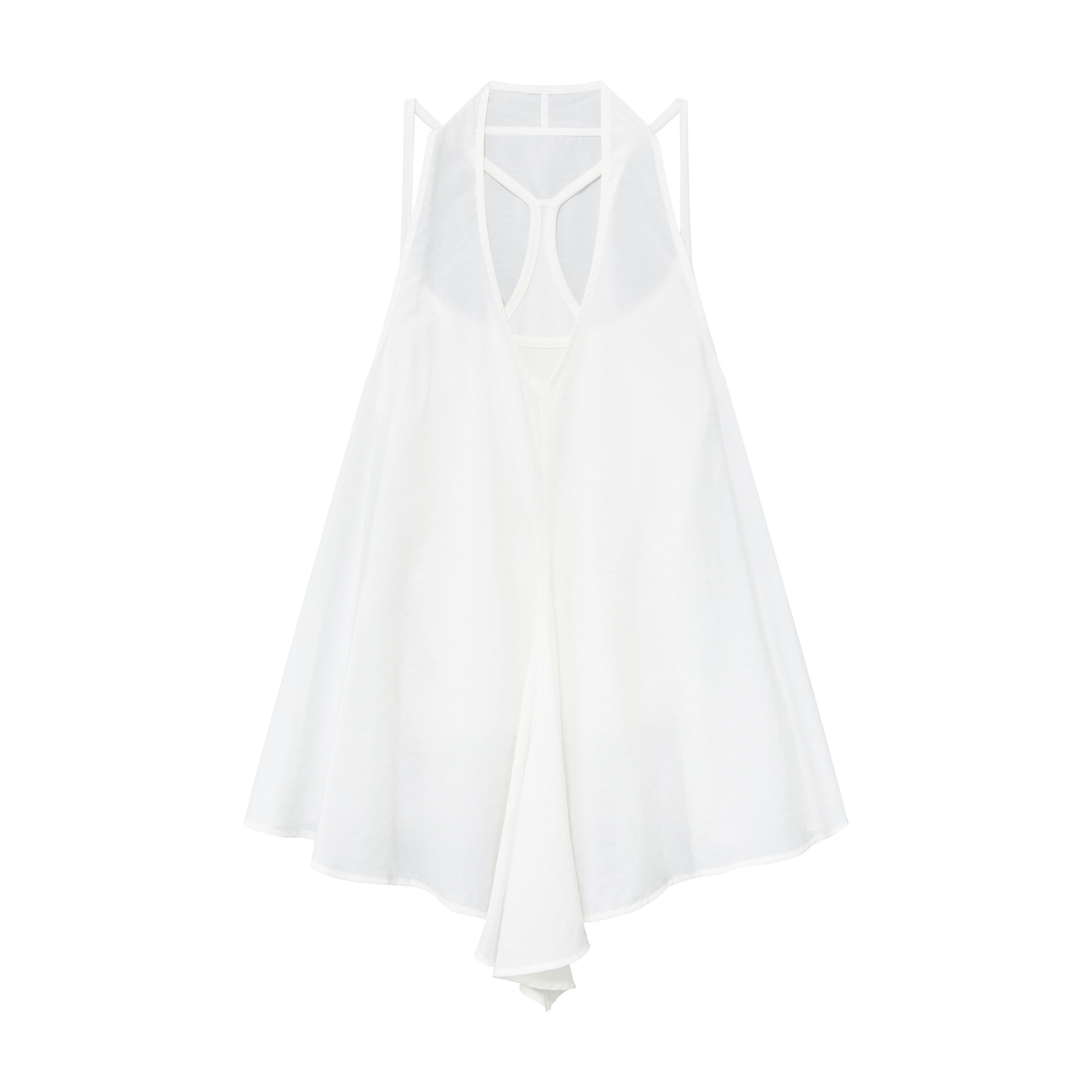 RUN_TO_THE_FUTURE_White_Asymmetrical_V-neck_Loose_Fit_Women&
