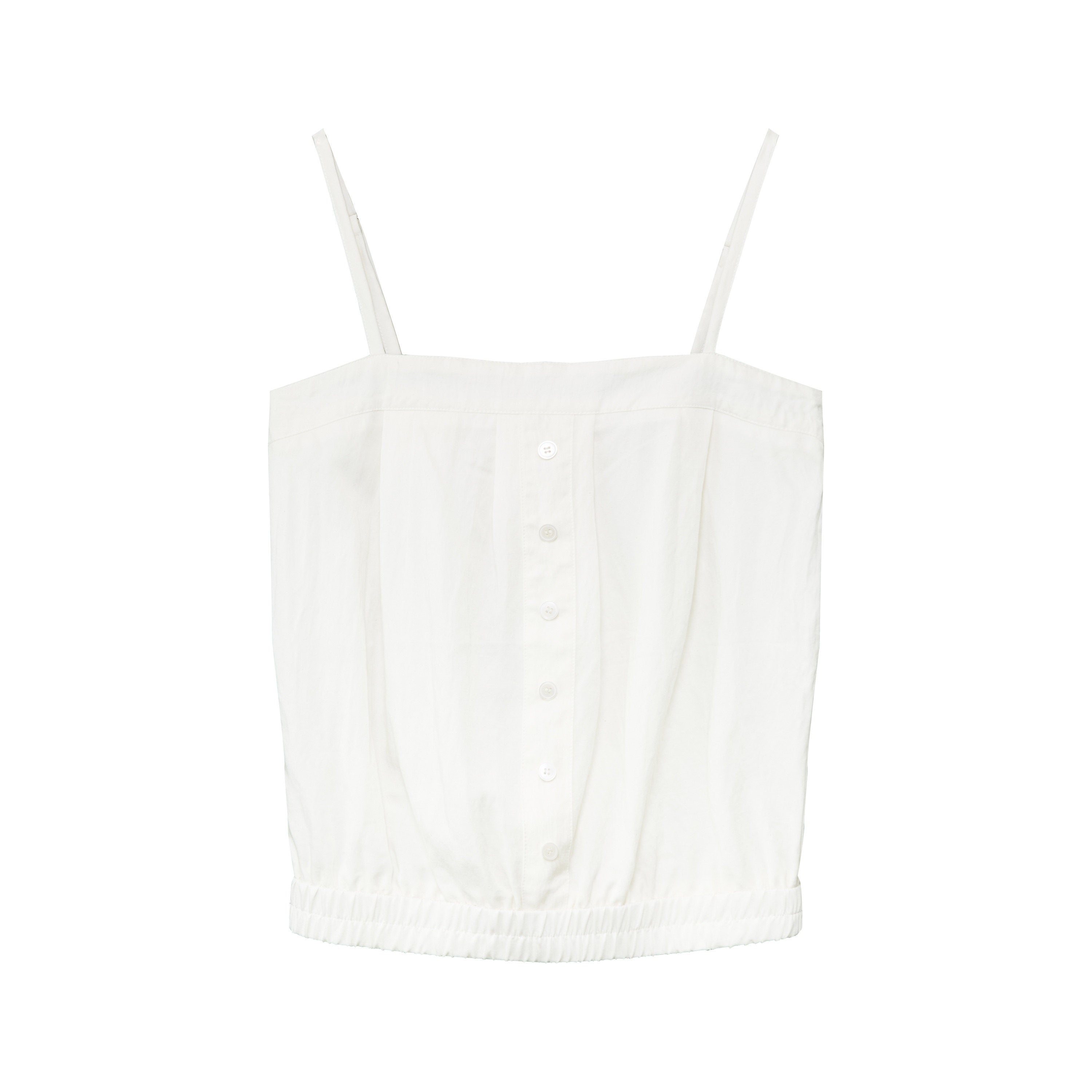 RUN_TO_THE_FUTURE_White_Button_Square_Neck_Elastic_Hem_Loose_Women&