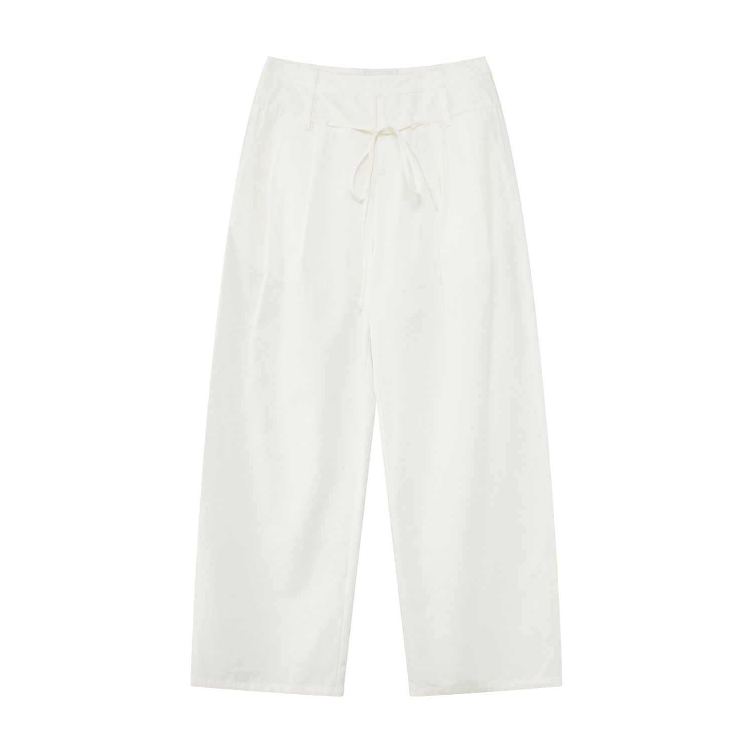 RUN_TO_THE_FUTURE_White_Double_Waist_Drawstring_Curved_Women&