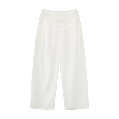 RUN_TO_THE_FUTURE_White_Double_Waist_Drawstring_Curved_Women&