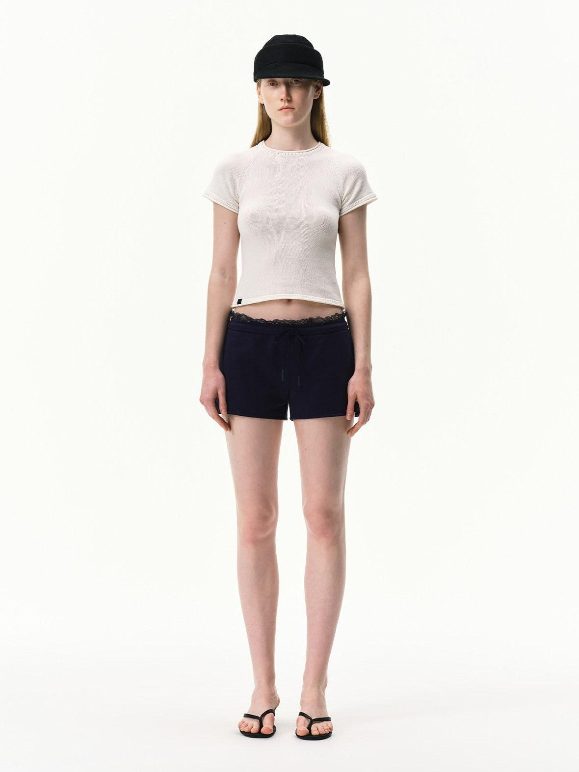 RUN TO THE FUTURE White Knit Raglan Slim Women&