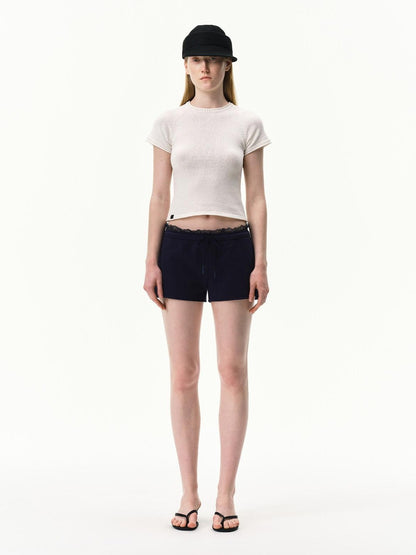 RUN TO THE FUTURE White Knit Raglan Slim Women&