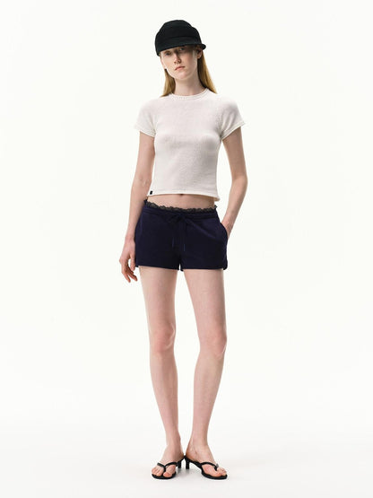 RUN TO THE FUTURE White Knit Raglan Slim Women&