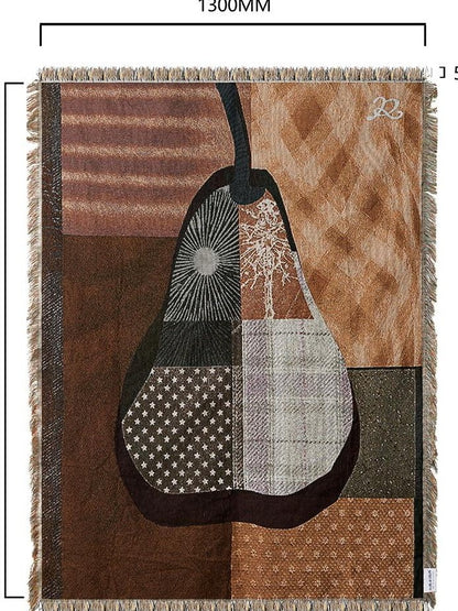 RUN TO THE FUTURE Yellow Brown Woven Tassel Tapestry Sofa Cover Women&