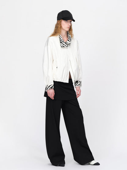 RUN TO THE FUTURE Zebra Print Cocoon Oversized High Neck Women&