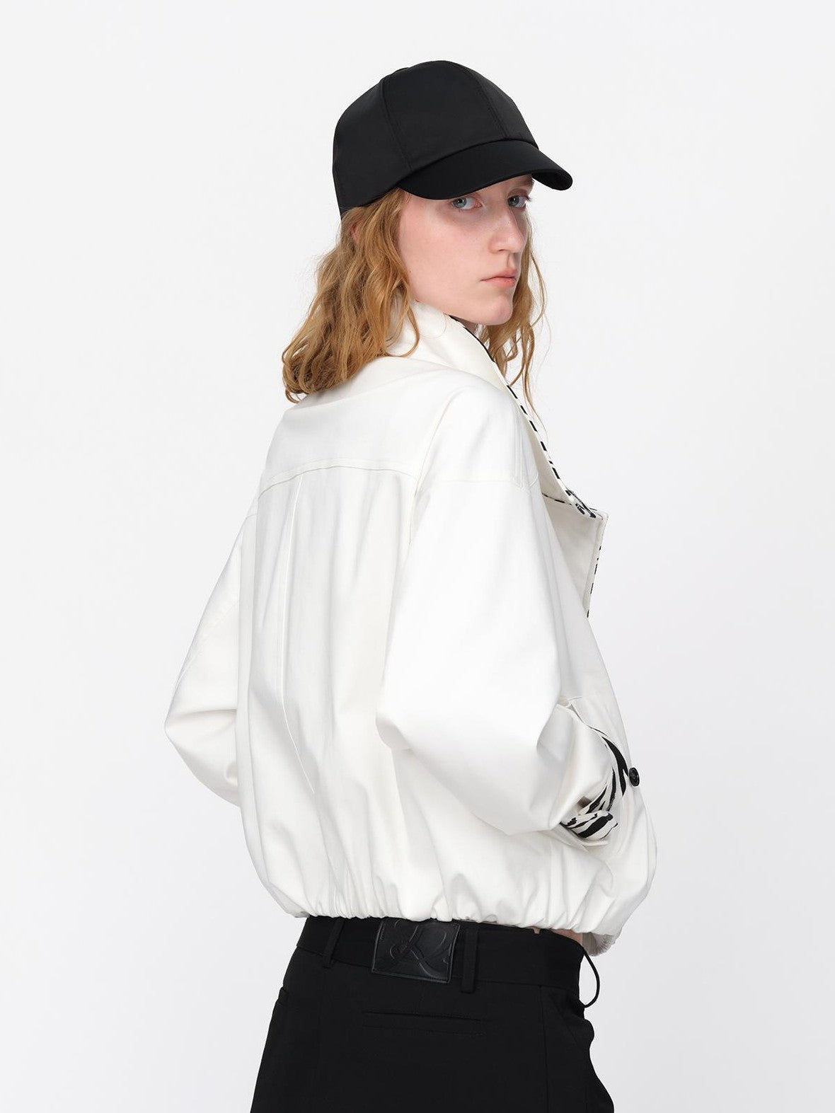RUN TO THE FUTURE Zebra Print Cocoon Oversized High Neck Women&