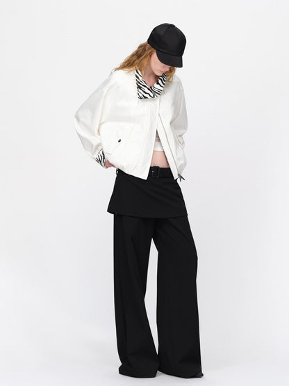 RUN TO THE FUTURE Zebra Print Cocoon Oversized High Neck Women&
