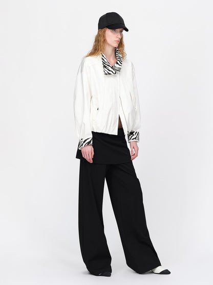 RUN TO THE FUTURE Zebra Print Cocoon Oversized High Neck Women&