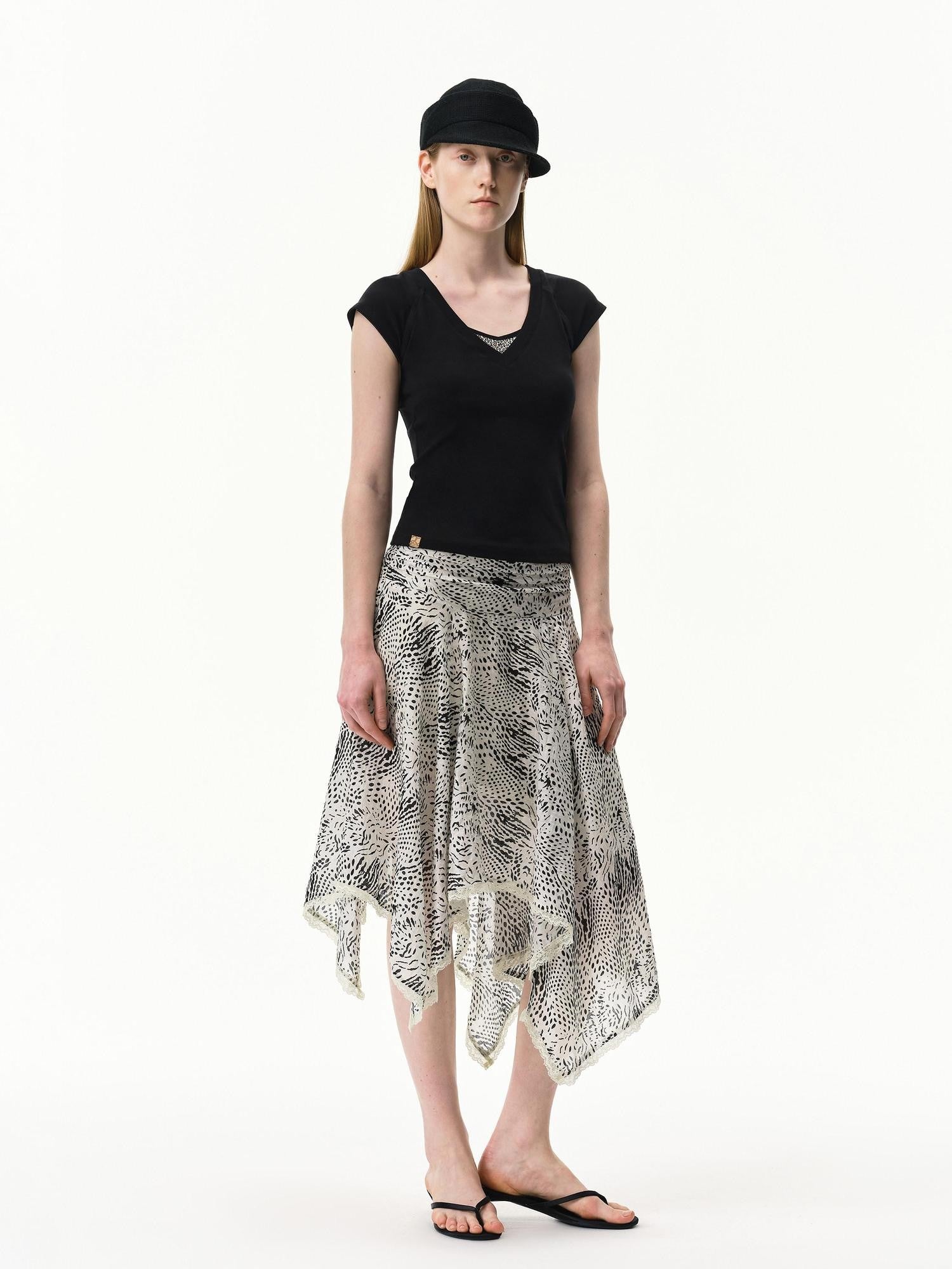 RUN TO THE FUTURE Zebra Print Irregular Lace Cool Touch Women&