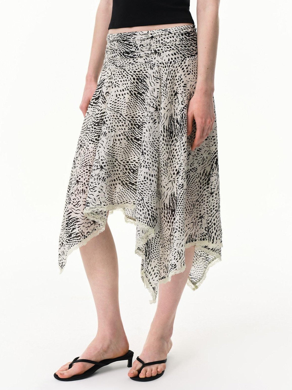 RUN TO THE FUTURE Zebra Print Irregular Lace Cool Touch Women&