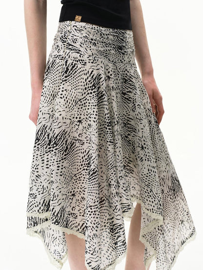 RUN TO THE FUTURE Zebra Print Irregular Lace Cool Touch Women&