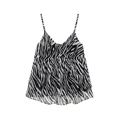 RUN_TO_THE_FUTURE_Zebra_Print_Sheer_Chiffon_V-neck_Open_Back_Women&