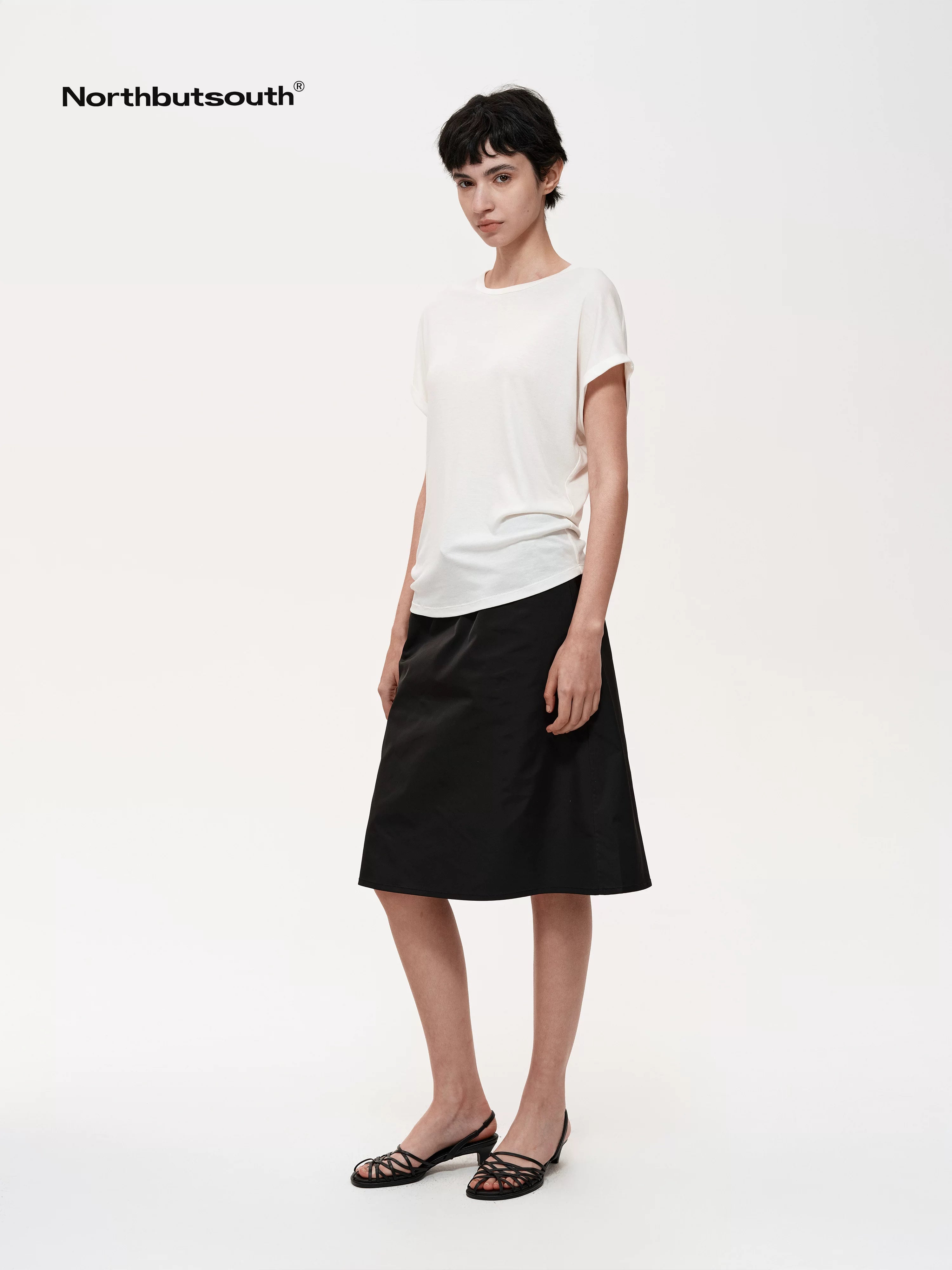 Raglan Batwing Sleeve Cropped Relaxed Fit T-Shirt