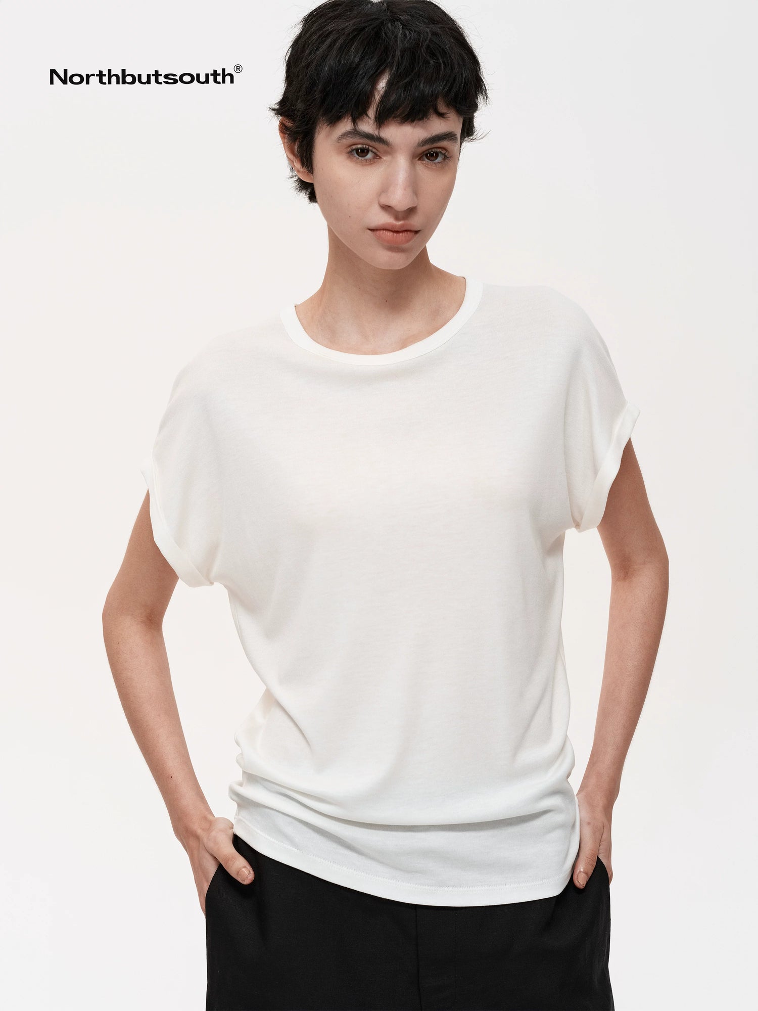 Raglan Batwing Sleeve Cropped Relaxed Fit T-Shirt