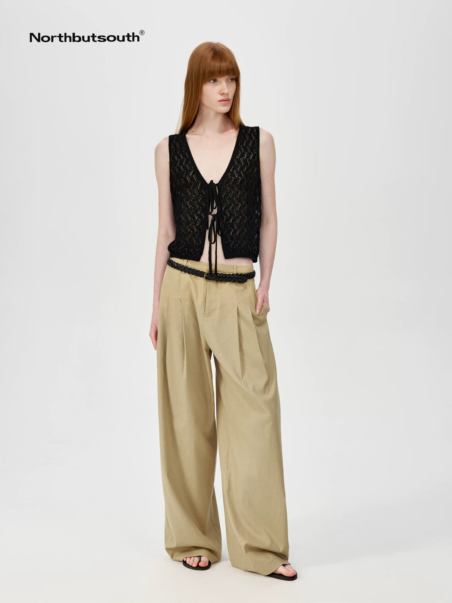 Ramie Lace Knit Layering Vacation Vest