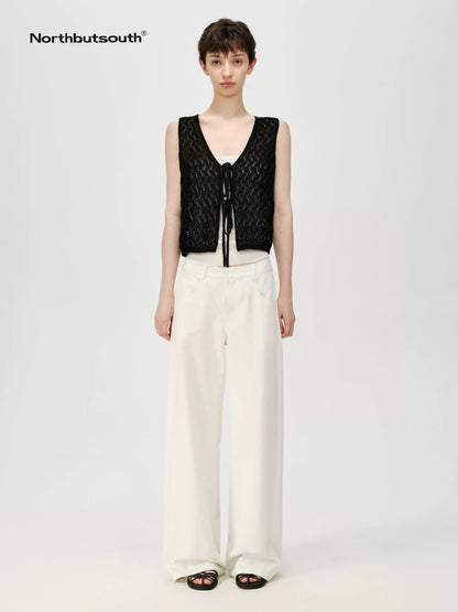 Ramie Lace Knit Layering Vacation Vest
