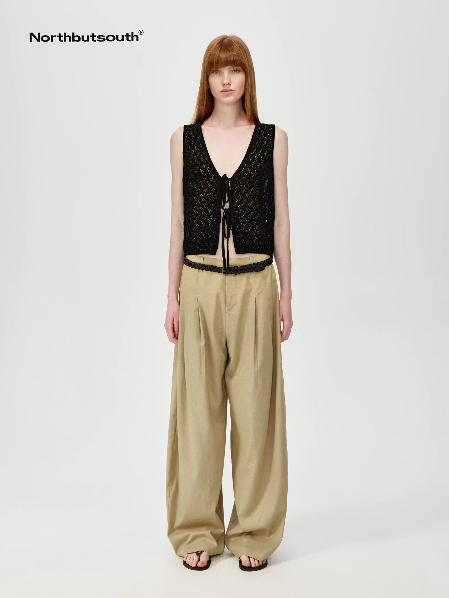 Ramie Lace Knit Layering Vacation Vest