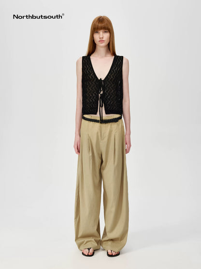 Ramie Lace Knit Layering Vacation Vest