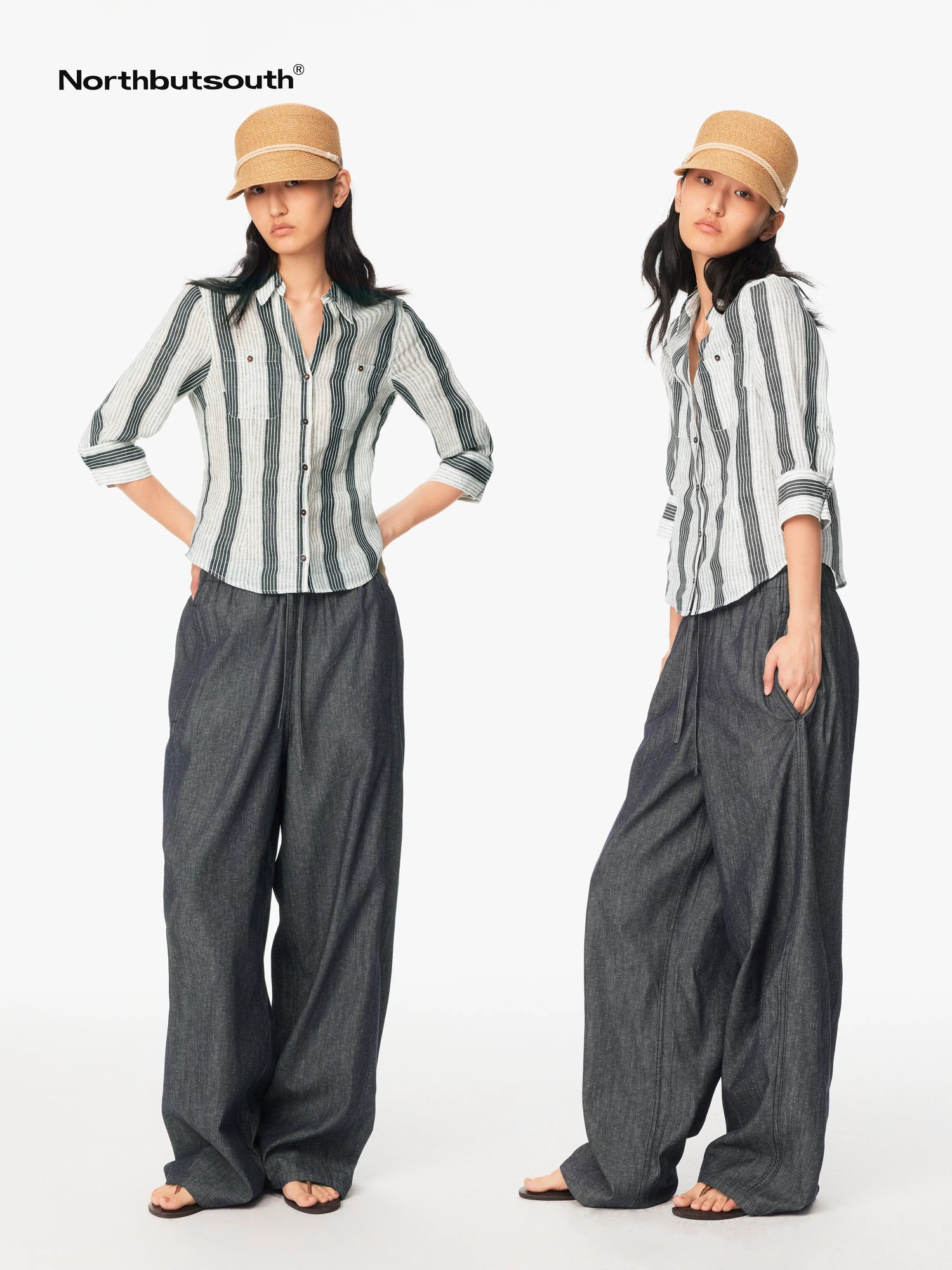 Raw Denim Texture Relaxed Casual Women&