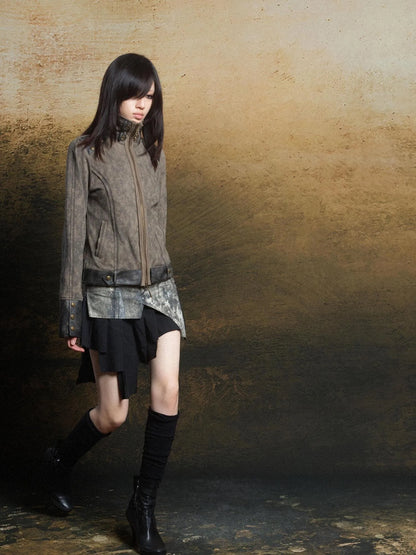 Rebel Edge Asym Cut Low Waist Punk Skirt