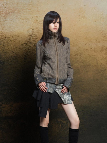 Rebel Edge Asym Cut Low Waist Punk Skirt