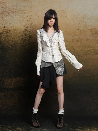 Rebel Edge Asym Cut Low Waist Punk Skirt