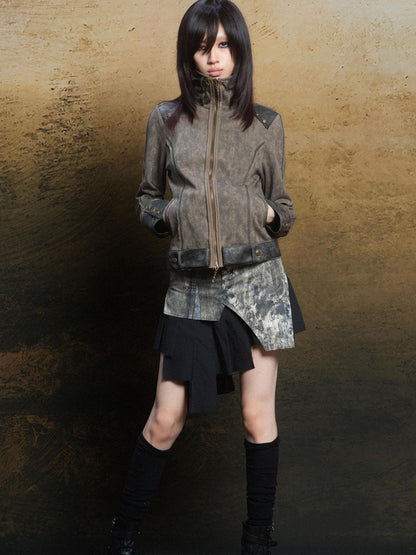 ARIADNAw Rebel Edge Asym Cut Low Waist Punk Skirt