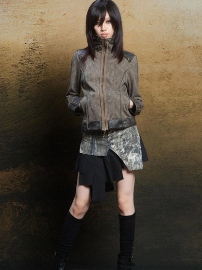 Rebel Edge Asym Cut Low Waist Punk Skirt