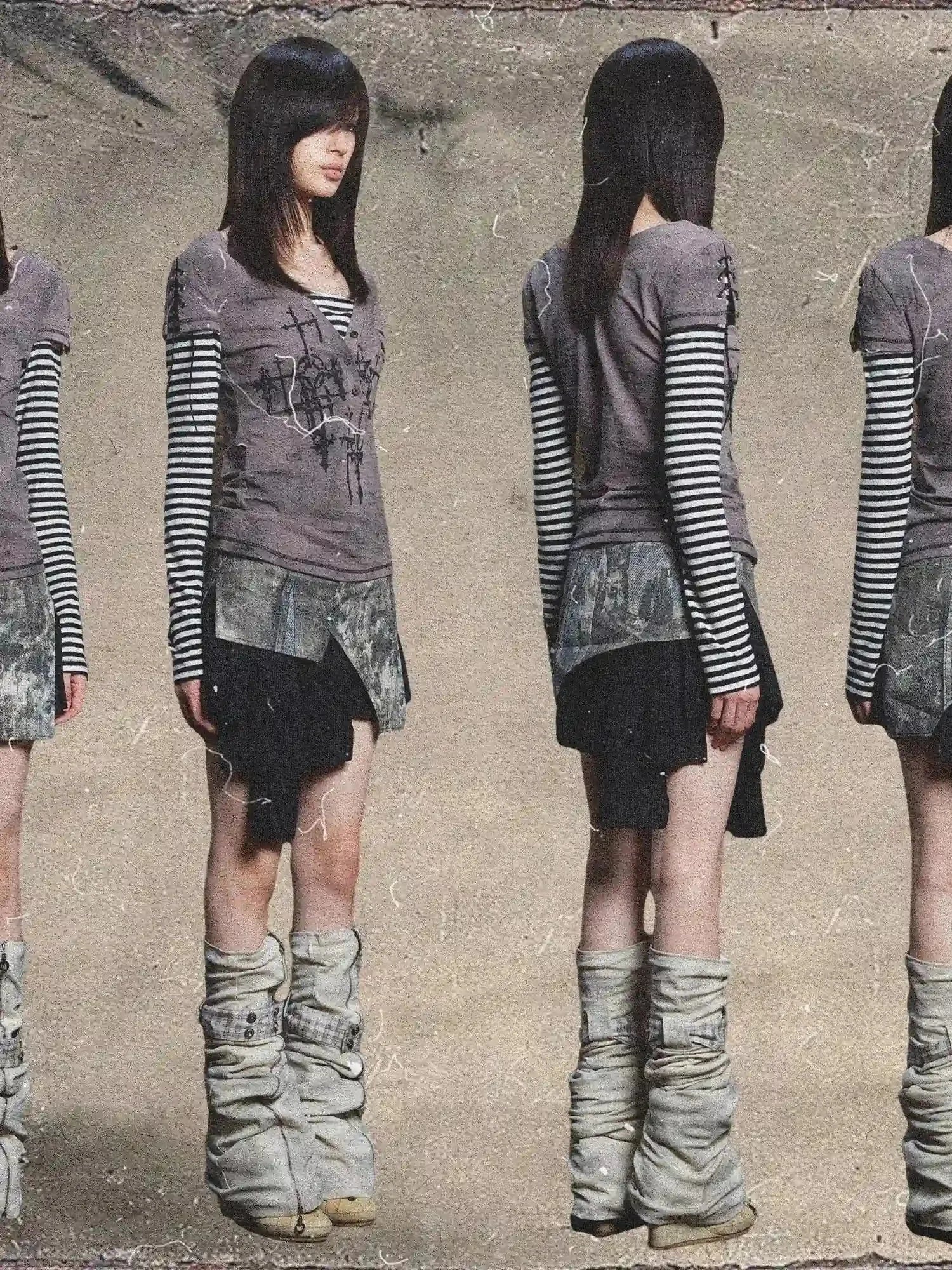 Rebel Edge Asym Cut Low Waist Punk Skirt