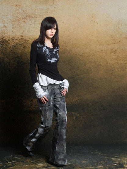 Rebel Knit Punk Swing Neckline Top