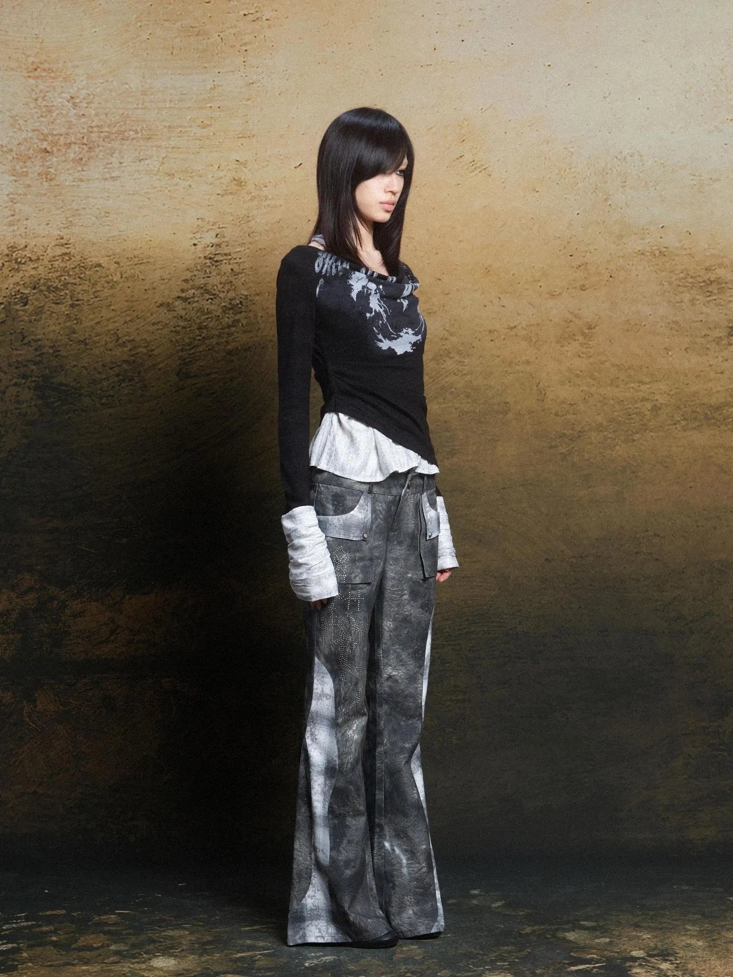 Rebel Knit Punk Swing Neckline Top