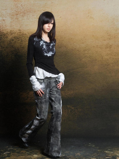 Rebel Knit Punk Swing Neckline Top