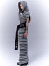Rebel Muse Striped Dystopian Punk Maxi Dress