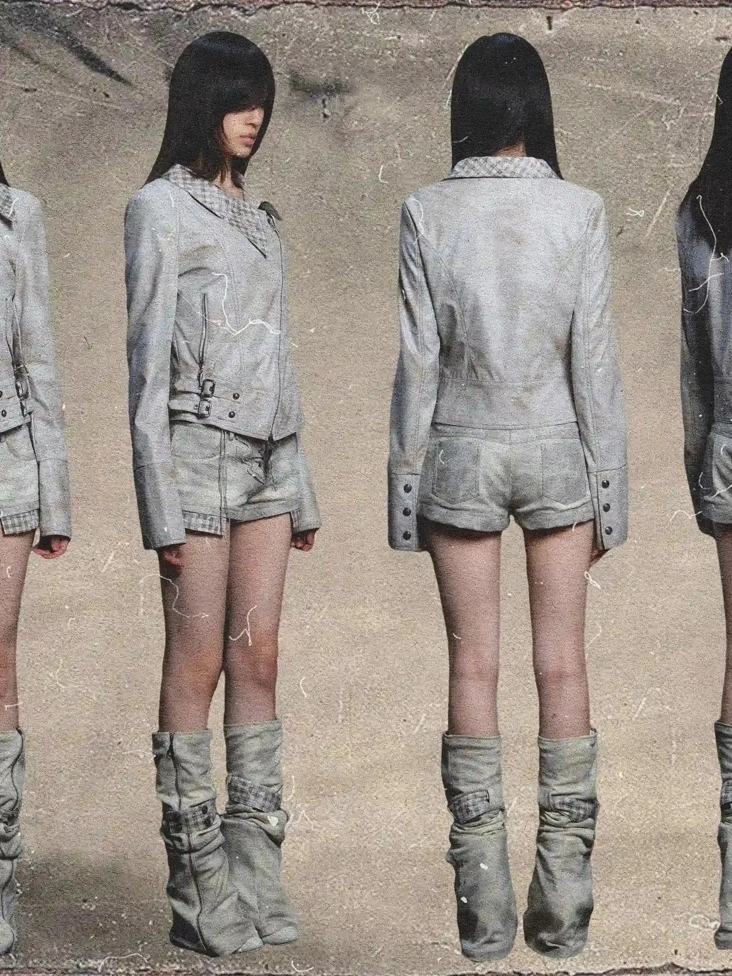 Rebel Punk Asymmetrical Pu Jacket Vintage Spring Edge