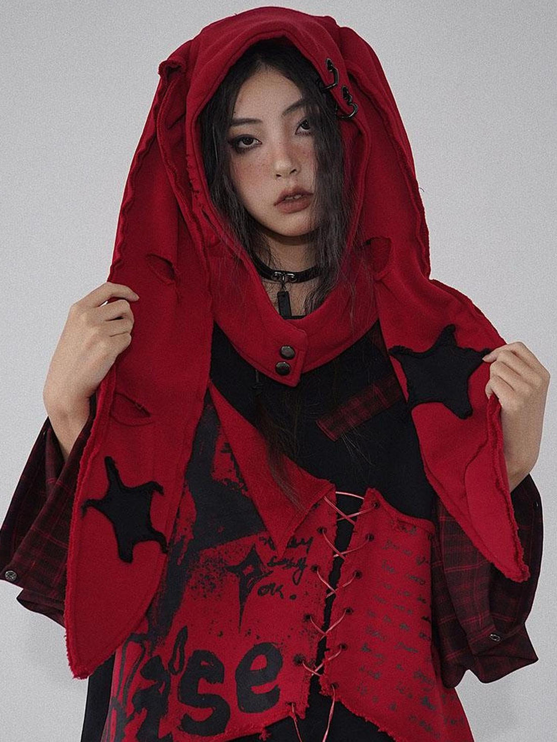 WSW WUSHENWU Rebel Star Black Hole Heart Scarf