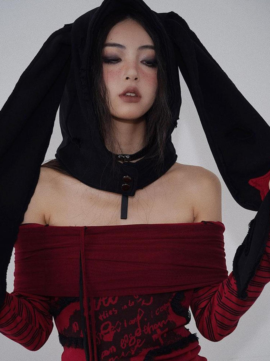 WSW WUSHENWU Rebel Star Black Hole Heart Scarf