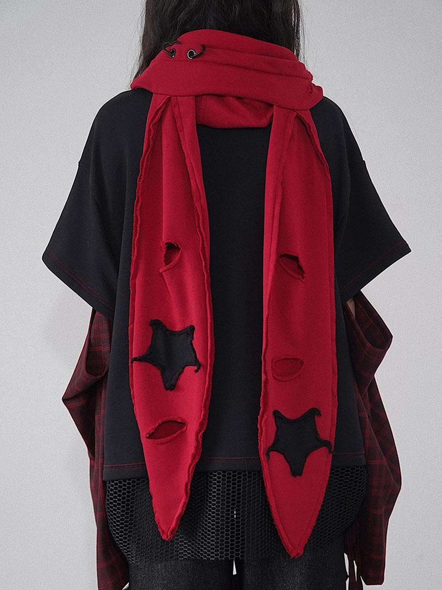 WSW WUSHENWU Rebel Star Black Hole Heart Scarf